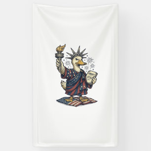 Patriotische Ente 4. Juli Vintage T-Shirt Design_ Banner