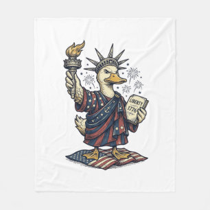 Patriotische Ente 4. Juli Vintage T-Shirt Design_ Fleecedecke