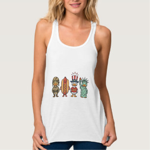 Patriotische Ente und Hot Dog Vintage Vector Shirt