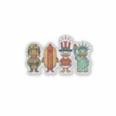 Patriotische Ente und Hot Dog Vintage Vector Shirt Aufkleber (Vorderseite)