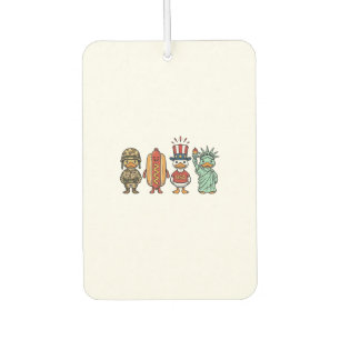 Patriotische Ente und Hot Dog Vintage Vector Shirt Autolufterfrischer