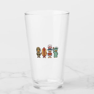 Patriotische Ente und Hot Dog Vintage Vector Shirt Glas