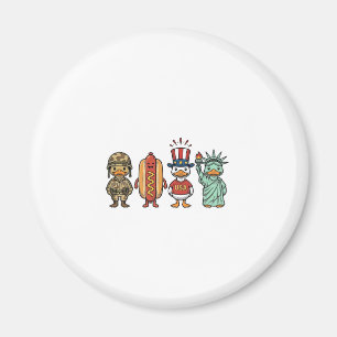 Patriotische Ente und Hot Dog Vintage Vector Shirt Magnet