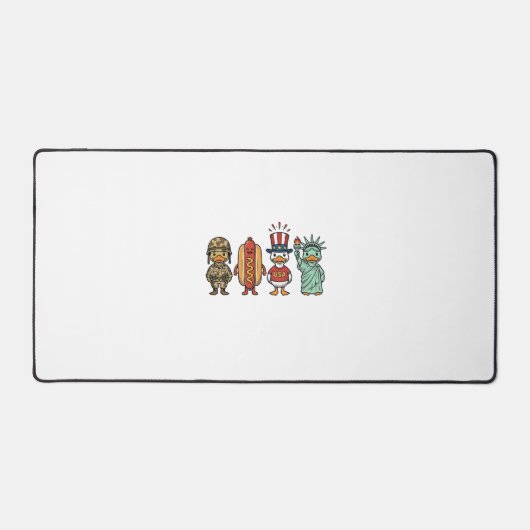 Patriotische Ente und Hot Dog Vintage Vector Shirt Schreibtischunterlage (Vorderseite)
