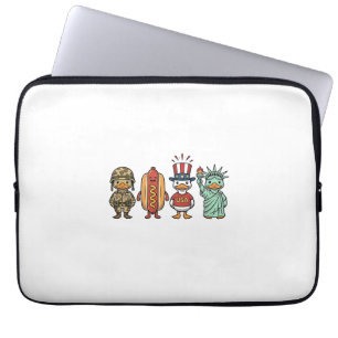 Patriotische Ente und Hot Dog Vintage Vector T-Shi Laptopschutzhülle