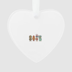 Patriotische Ente und Hot Dog Vintage Vector T-Shi Ornament