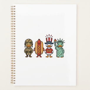 Patriotische Ente und Hot Dog Vintage Vektor T-Shi Planer