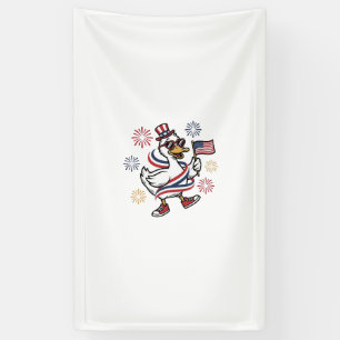 Patriotische Enten-Vintage-Stich T-Shirt Design_1 Banner