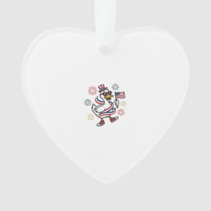 Patriotische Enten-Vintage-Stich T-Shirt Design_1 Ornament