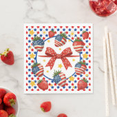 Patriotische Erdbeeren Servietten (Beispiel)