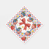 Patriotische Erdbeeren Servietten (Ecke)