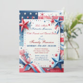 Patriotische Erinnerungen Gewerkschaft US Flagge Einladung (Stehend Vorderseite)