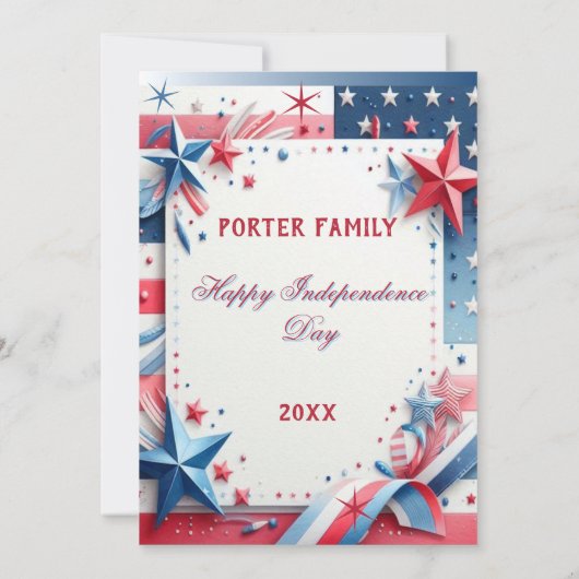 Patriotische Erinnerungen Gewerkschaft US Flagge Einladung (Rückseite)