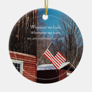 Patriotische Erinnerungen unter der Stallflagge Keramikornament