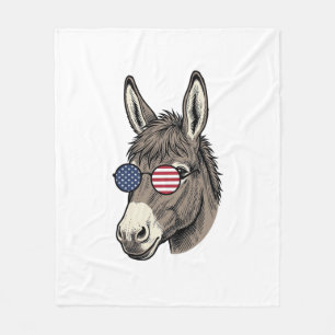 Patriotische Esel-Sonnenbrille Vintage-Shirt-Desig Fleecedecke