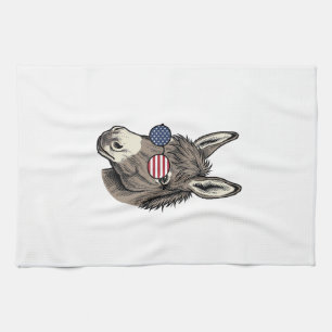 Patriotische Esel-Sonnenbrille Vintage-Shirt-Desig Geschirrtuch