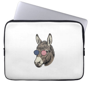Patriotische Esel-Sonnenbrille Vintage-Shirt-Desig Laptopschutzhülle