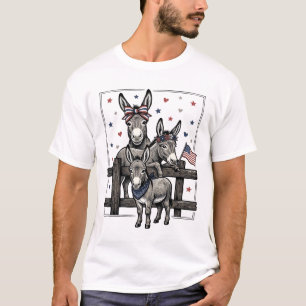 Patriotische Esel Vintage 4. Juli Shirt Design