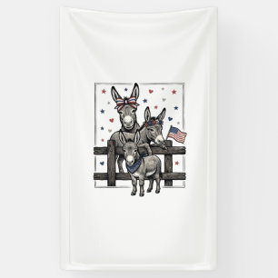 Patriotische Esel Vintage 4. Juli-Shirt-Design Banner
