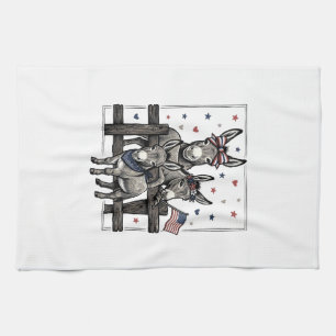 Patriotische Esel Vintage 4. Juli Shirt-Design Geschirrtuch
