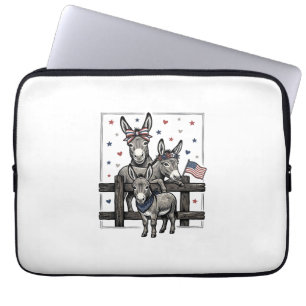 Patriotische Esel Vintage 4. Juli-Shirt-Design Laptopschutzhülle