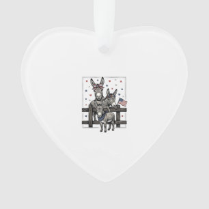 Patriotische Esel Vintage 4. Juli Shirt-Design Ornament