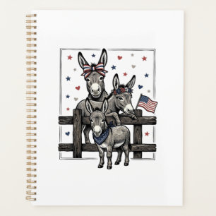 Patriotische Esel Vintage 4. Juli-Shirt-Design Planer