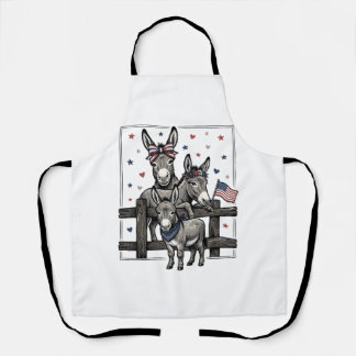 Patriotische Esel Vintage 4. Juli-Shirt-Design Schürze