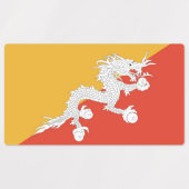 Patriotische Etiketten mit bhutanischer Flagge (Design 1)