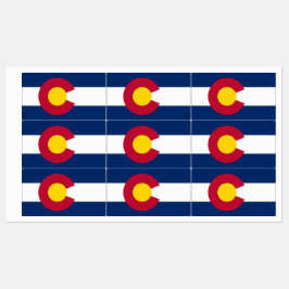 Patriotische Etiketten mit der Fahne des Colorado-