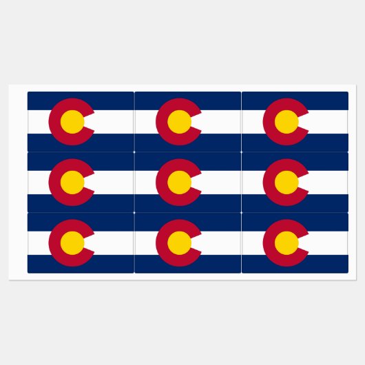 Patriotische Etiketten mit der Fahne des Colorado- (Blatt)