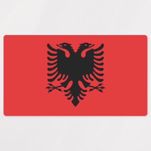Patriotische Etiketten mit der Flagge Albaniens (Design 2)