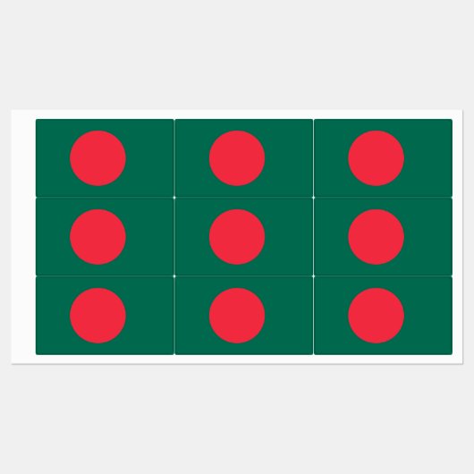 Patriotische Etiketten mit der Flagge Bangladeschs (Blatt)