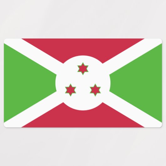 Patriotische Etiketten mit der Flagge Burundis (Design 1)