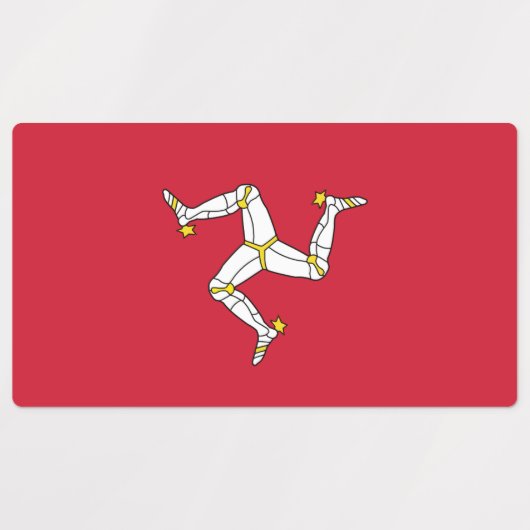 Patriotische Etiketten mit der Flagge der Insel Ma (Design 1)