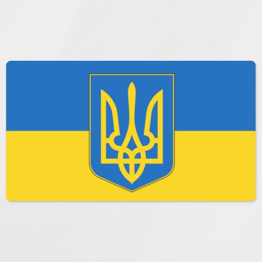 Patriotische Etiketten mit der Flagge der Ukraine  (Design 1)