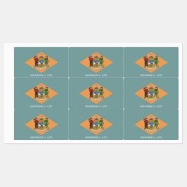 Patriotische Etiketten mit der Flagge des Delaware