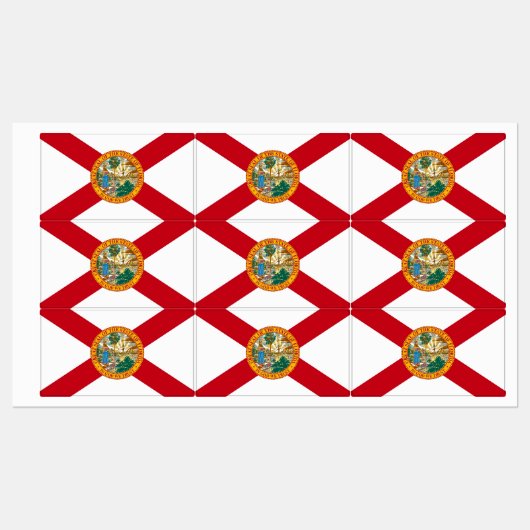 Patriotische Etiketten mit der Flagge des Florida- (Blatt)