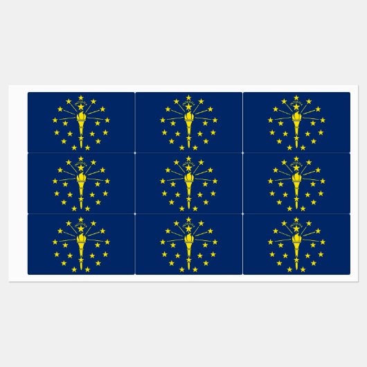 Patriotische Etiketten mit der Flagge des Indiana- (Blatt)