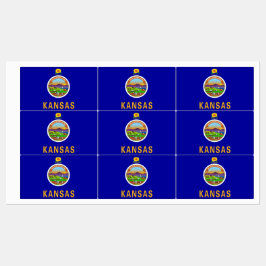 Patriotische Etiketten mit der Flagge des Kansas-S