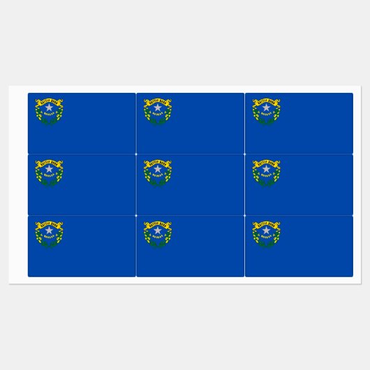 Patriotische Etiketten mit der Flagge des Nevada-S (Blatt)