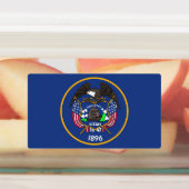 Patriotische Etiketten mit der Flagge des Utah-Sta (Befestigt)