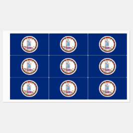 Patriotische Etiketten mit der Flagge des Virginia