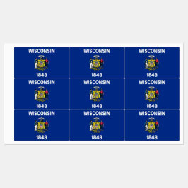 Patriotische Etiketten mit der Flagge des Wisconsi