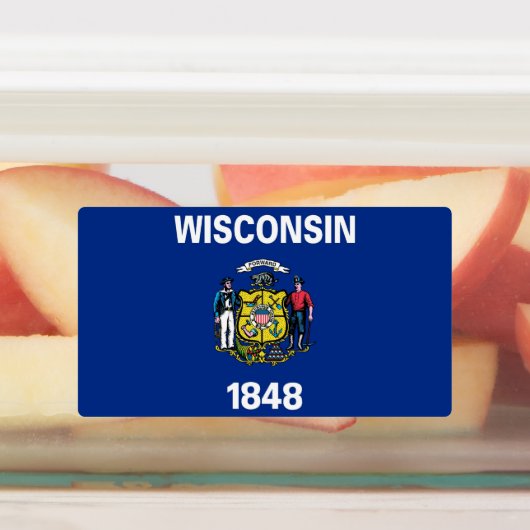 Patriotische Etiketten mit der Flagge des Wisconsi (Befestigt)