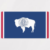 Patriotische Etiketten mit der Flagge des Wyoming- (Design 2)