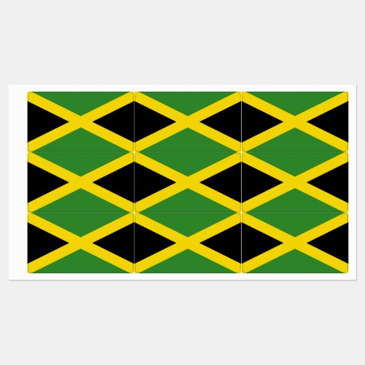 Patriotische Etiketten mit der Flagge Jamaikas (Blatt)