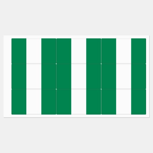 Patriotische Etiketten mit der Flagge Nigerias (Blatt)