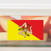 Patriotische Etiketten mit der Flagge Siziliens, I (Befestigt)