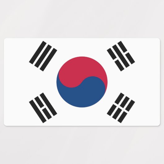 Patriotische Etiketten mit der Flagge Südkoreas (Design 1)